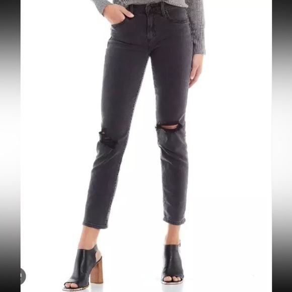 UEC JOE'S JEANS LARA CIGARETTE ANKLE STRAIGHT JEANS ROULETTE BLACK DISTRESSED 29 - Picture 1 of 12
